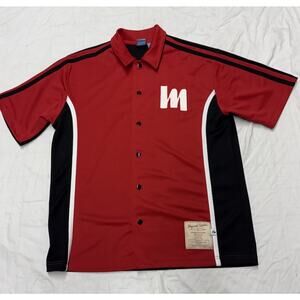 Y2K Phys.sci Jersey Shirt Mens Size M Red/ Black Shirt Short Sleeve